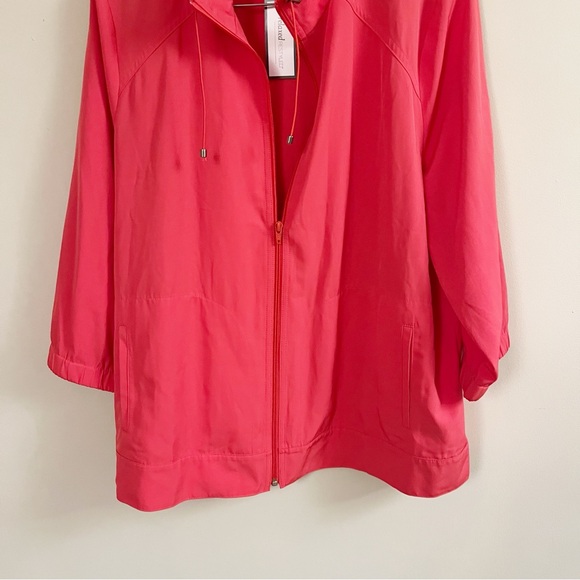 CJ Banks Pink Full Zip Front Lightweight Coat NEW Size 1X 3/4 Sleeves - Picture 3 of 10